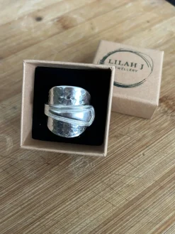 Square Texture Wrap Spoon Ring