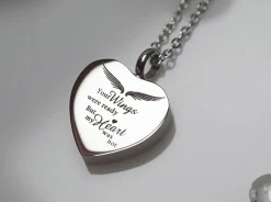 Stainless Steel Wings Urn Pendant