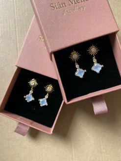 Starburst stud dangles grey
