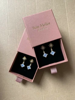 Starburst stud dangles grey
