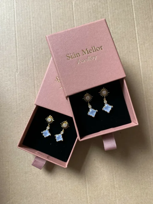 Starburst stud dangles grey