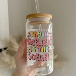 Staying Delulu Is The Solulu 16oz Glass Can