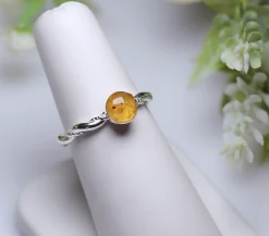 Sterling Silver Amber Ring