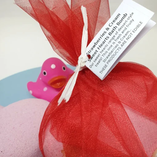 Strawberries and Cream Sweet Heart Bath Bomb