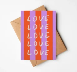 Striped ‘Love’ Valentine’s Card