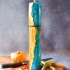 Stunning Handcrafted Mallee Burr and Turquoise Resin Pepper Mill