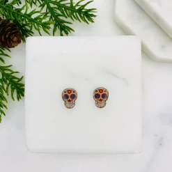 Sugar Skull Stud Earrings