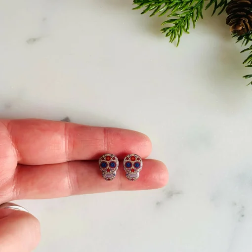 Sugar Skull Stud Earrings