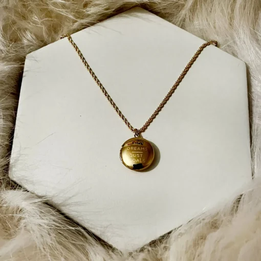 Sun Dial Affirmation Locket Necklace