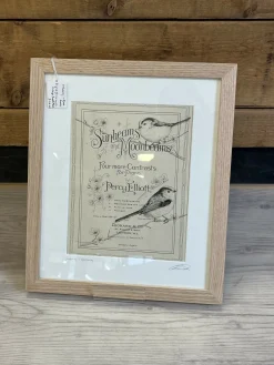 Sunbeam and Moonbeams - Original Pen Drawing on Vintage Sheet Music by