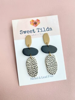 Tan/Black/Dash Statement Earrings