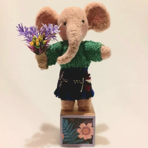 Tartan Elephant Ornament