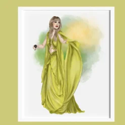 Taylor Folklore Hand Drawn Illustration in Frame