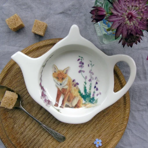 Teabag Tidy Fox and Foxglove