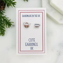 Teapot & Cup Mismatched Stud Earrings