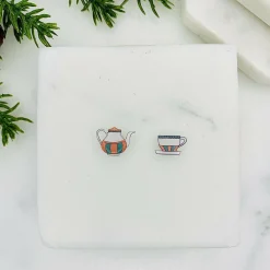 Teapot & Cup Mismatched Stud Earrings