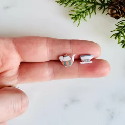 Teapot & Cup Mismatched Stud Earrings