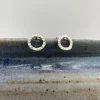 Textured Circle Silver Studs