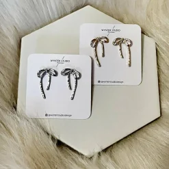 Textured Stud Bow Earrings