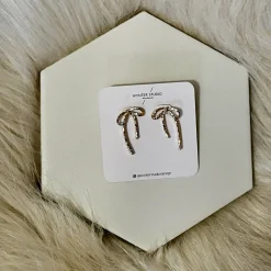 Textured Stud Bow Earrings