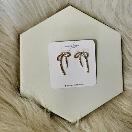 Textured Stud Bow Earrings