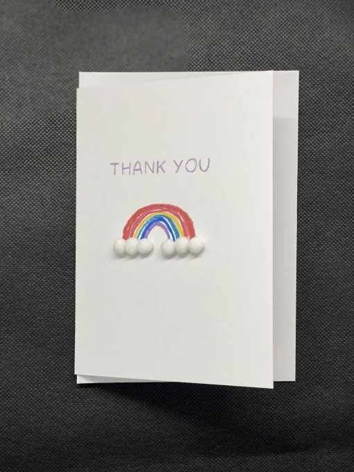 Thank you Rainbow - Pom Pom greeting card