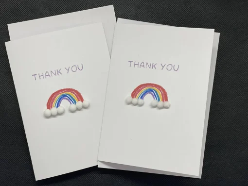 Thank you Rainbow - Pom Pom greeting card