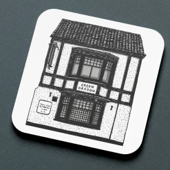 'The Green Dragon' Pub Coaster