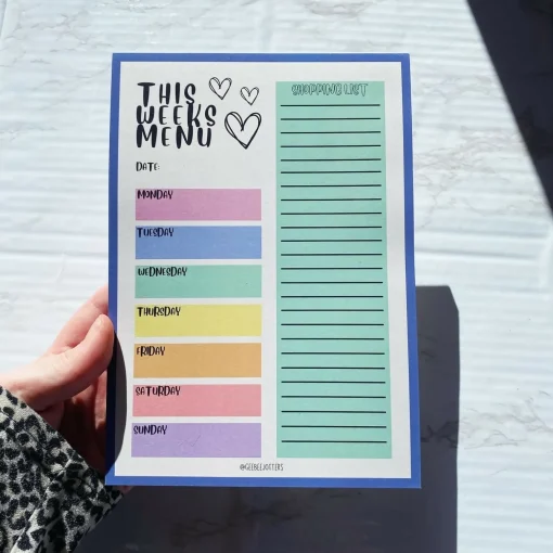 This Weeks Menu Notepad A5