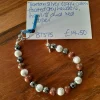 Tibetan Silver Toggle Catch Bracelet with Faceted Grey Hematite, Howli
