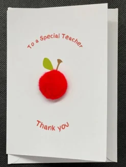 To a special teacher - Pom Pom greeting card