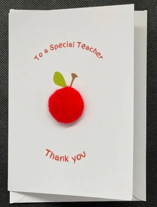 To a special teacher - Pom Pom greeting card