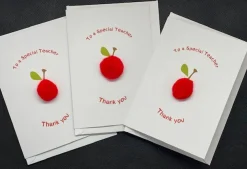 To a special teacher - Pom Pom greeting card