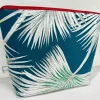 Toiletry Bag - Teal Tropical Leaves