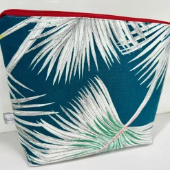 Toiletry Bag - Teal Tropical Leaves