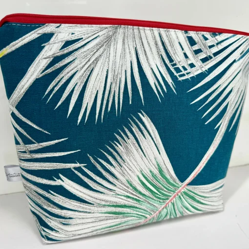 Toiletry Bag - Teal Tropical Leaves