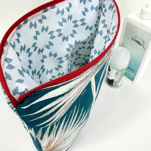Toiletry Bag - Teal Tropical Leaves