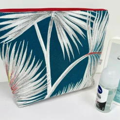Toiletry Bag - Teal Tropical Leaves