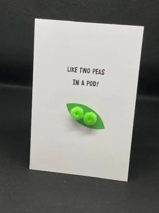 ‘Two Peas in a Pod’ - Pom Pom greeting card