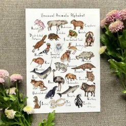 Unusual Animals Alphabet Art Print