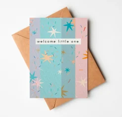 Welcome Little One New Baby Card in Blue