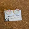 White and Floral Clay Studs