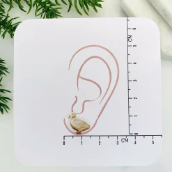 White Duck Stud Earrings
