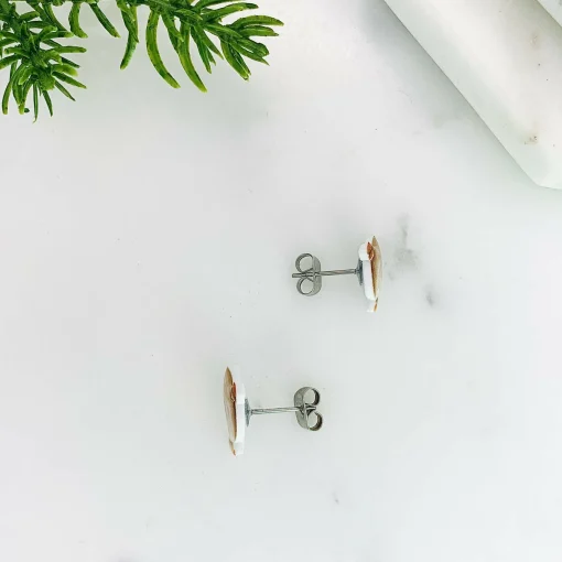 White Duck Stud Earrings