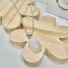 White moonstone oval necklace
