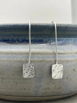 Wide Rectangle drop earrings