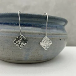 Wide Rectangle drop earrings