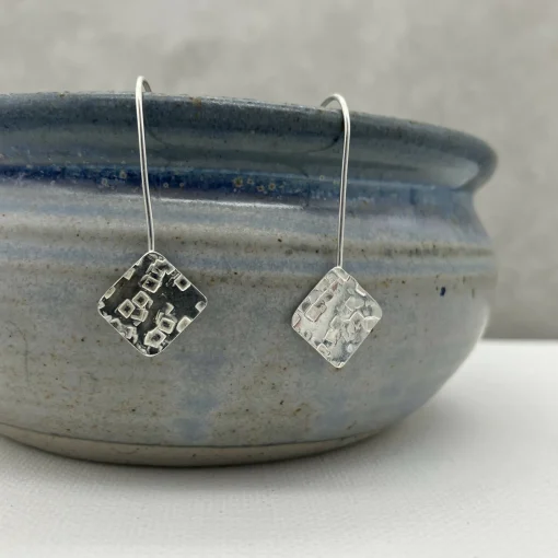 Wide Rectangle drop earrings
