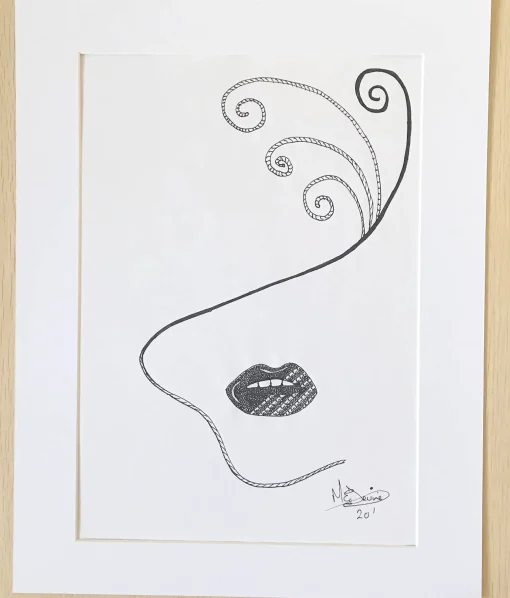 Woman with Diamante Lips
