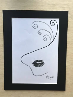 Woman with Diamante Lips